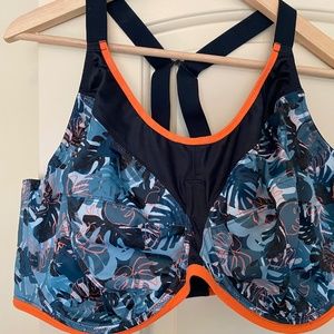 Elomi Energize High Impact Underwire Sports Bra Blue camouflage, size ,42J.